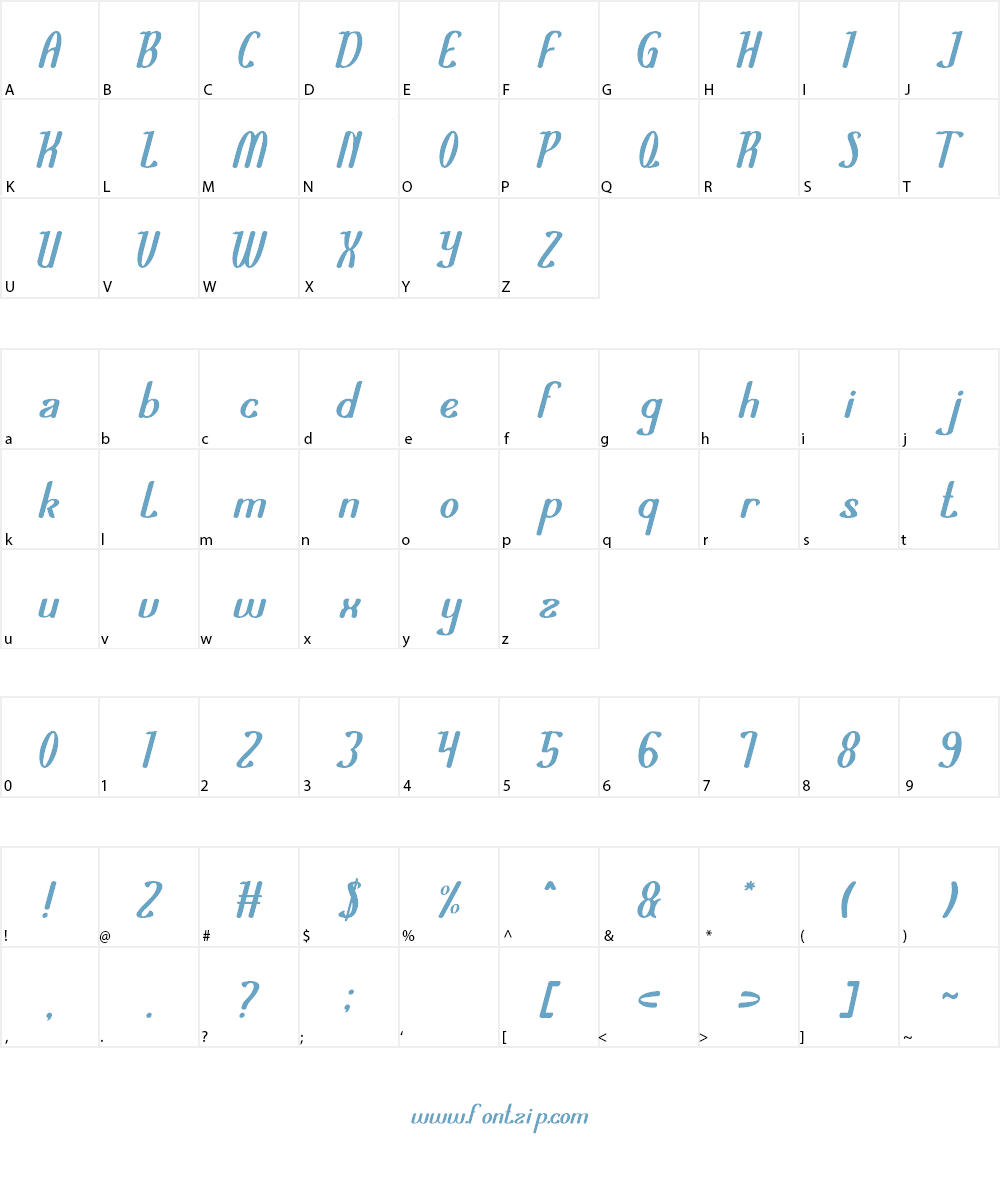 Air Planet Font Character